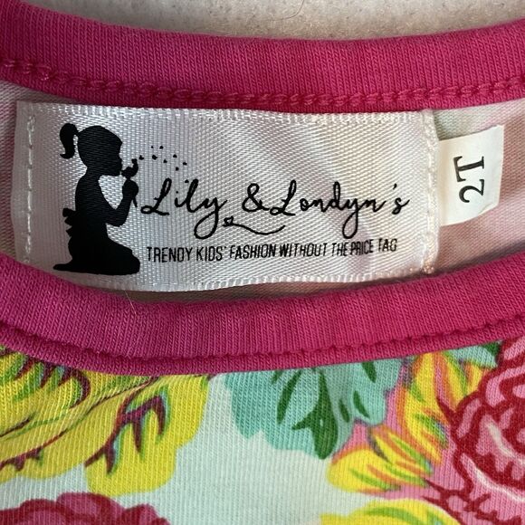 Lily & Londyn's Dress Girls Size 2T Multicolor Floral Ruffle Sleeveless Stretch‎ - Picture 3 of 4